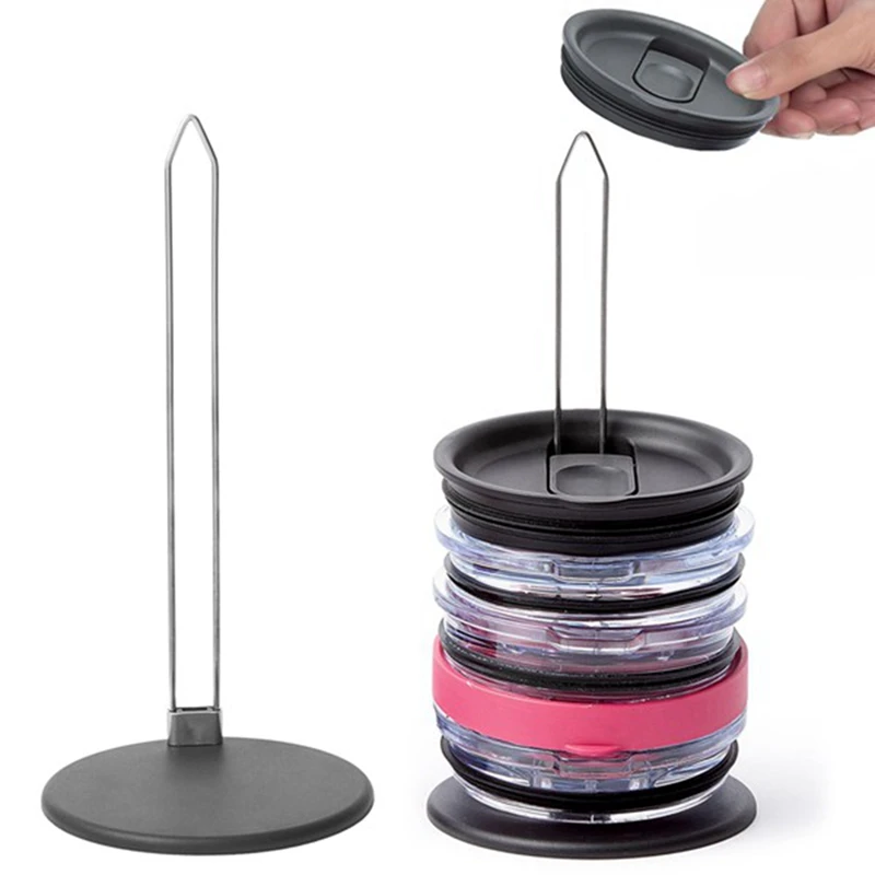 3Pcs Tumbler-Lid Organizers Water Bottle Lid Rack Stackable Space-Saving For Cabinet And Countertops Organization