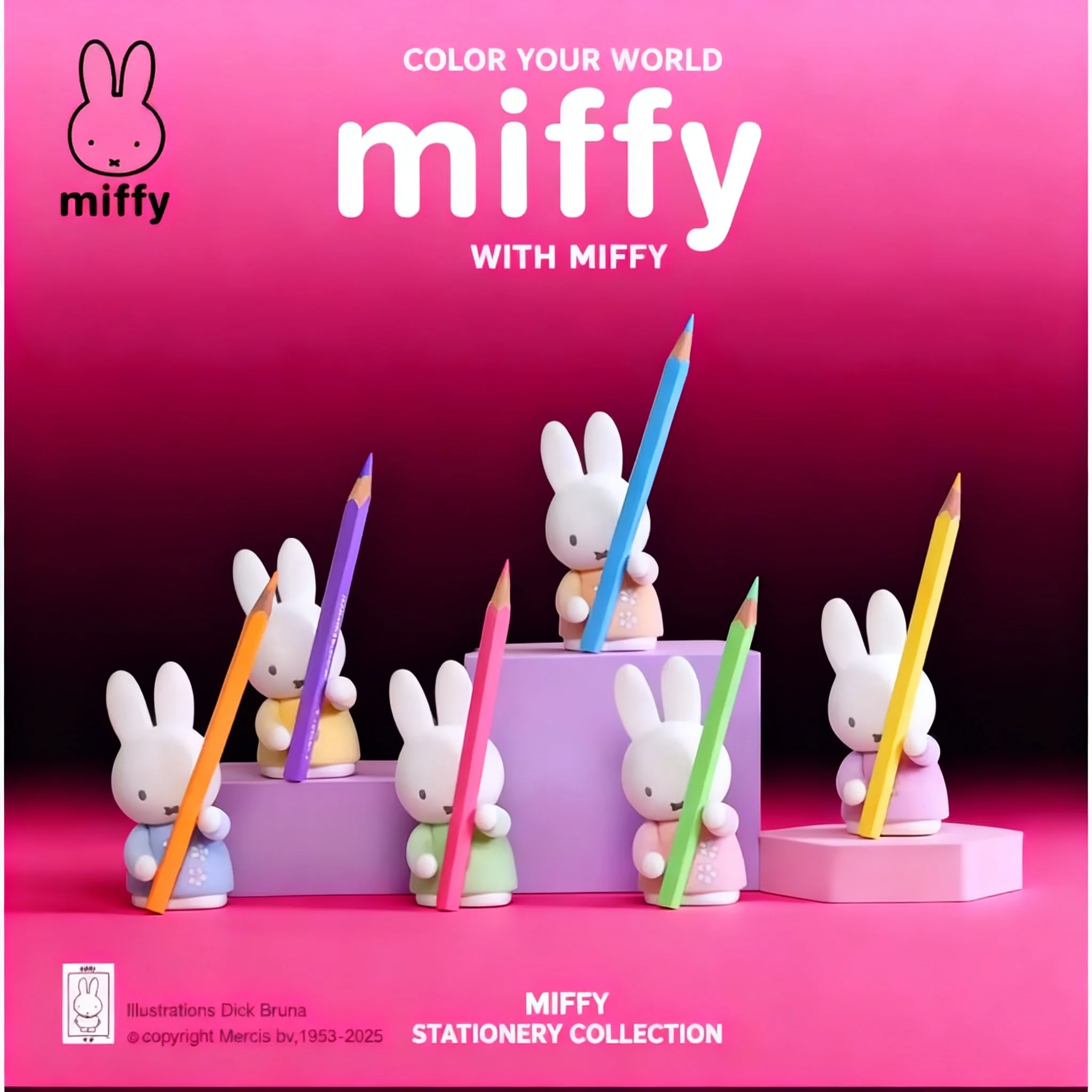 

2025 New Kawaii Miffy Storage Rack Ornament Figure Toy Doll Series Moeld Container Organizer