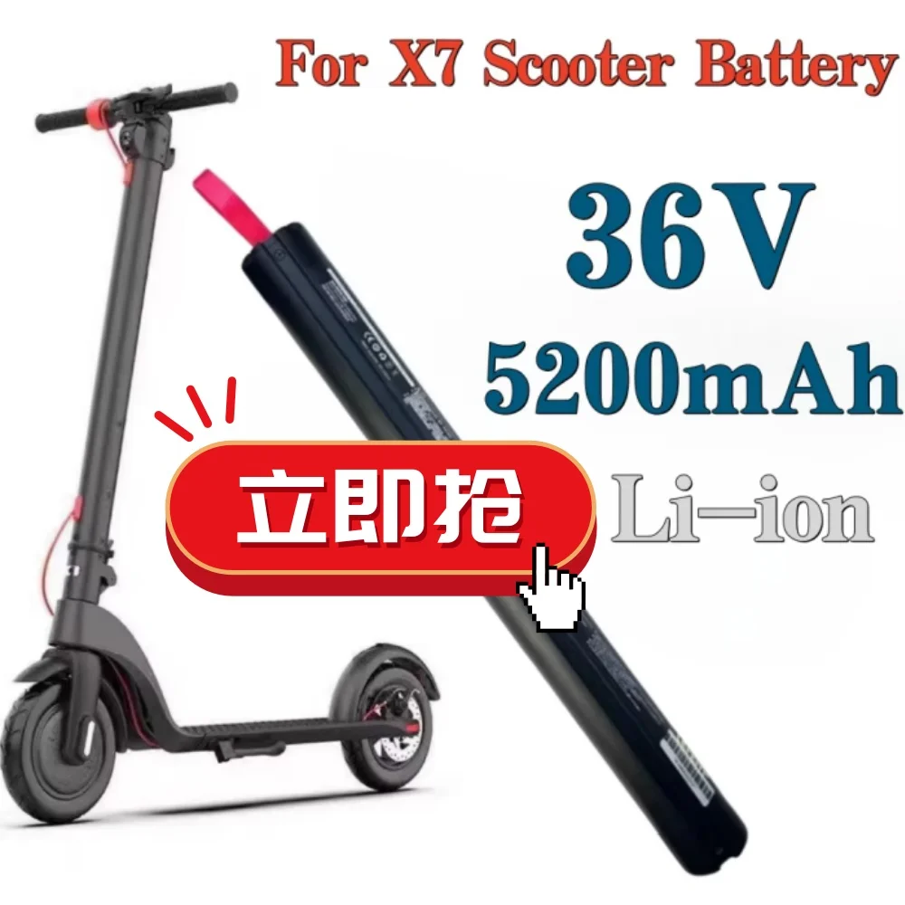 

For Huanxi HX X7 Scooter Electric Scooter Battery 36V 5.2Ah X7 Scooter Battery Foldable Built-in Rechargeable Batteries