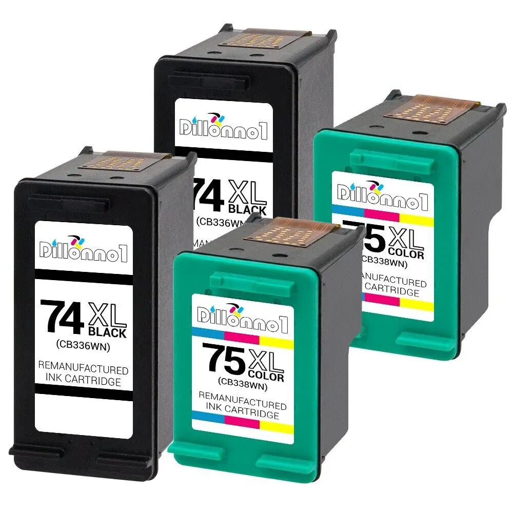 Imagem -02 - Tinta para hp Photosmart C4494 C4500 C4524 C4540 4pk 74xl 75xl Cb336wn Cb338wn