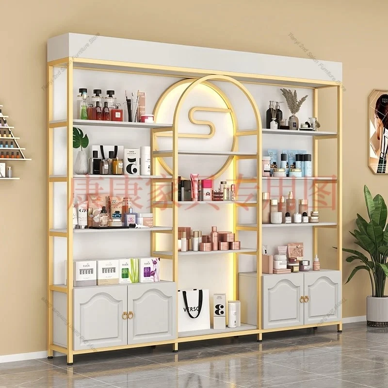 Modern Luxury Cosmetics Display Cabinet Nordic Creative Beauty Salon Skin Care Products Cabinet Shelf Office Furniture FYMC