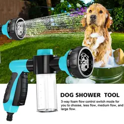 Pet Shower Nozzle Sprayer Hose Dog Shower Gun Pressure Hose Nozzle Foam Gun 8 In 1 Jet Spray Gun Animal Car Washing Tool