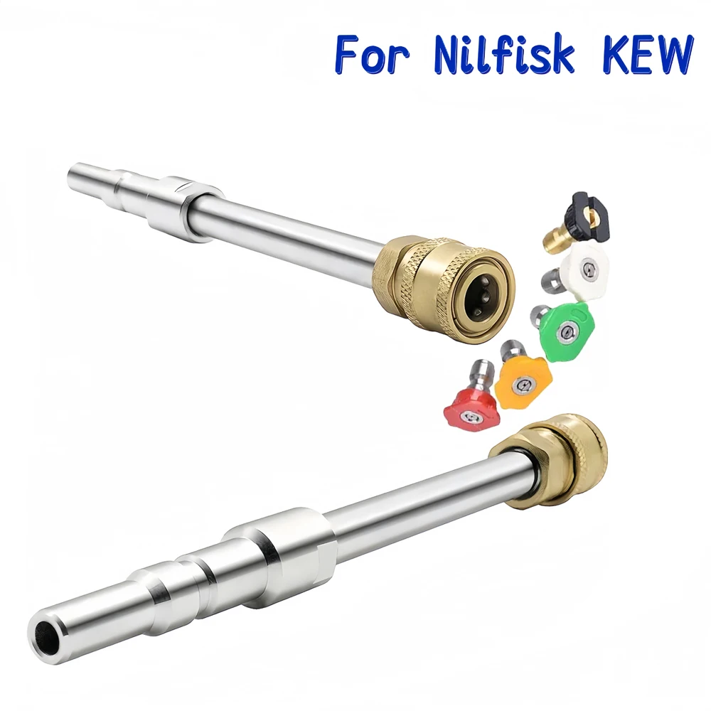Adaptador Nilfisk KEW/ALTO/WAP/CALM: varita de extensión de 21,5 cm (8,5") con conexión rápida de 1/4" para boquillas, cañón de espuma y boquillas
