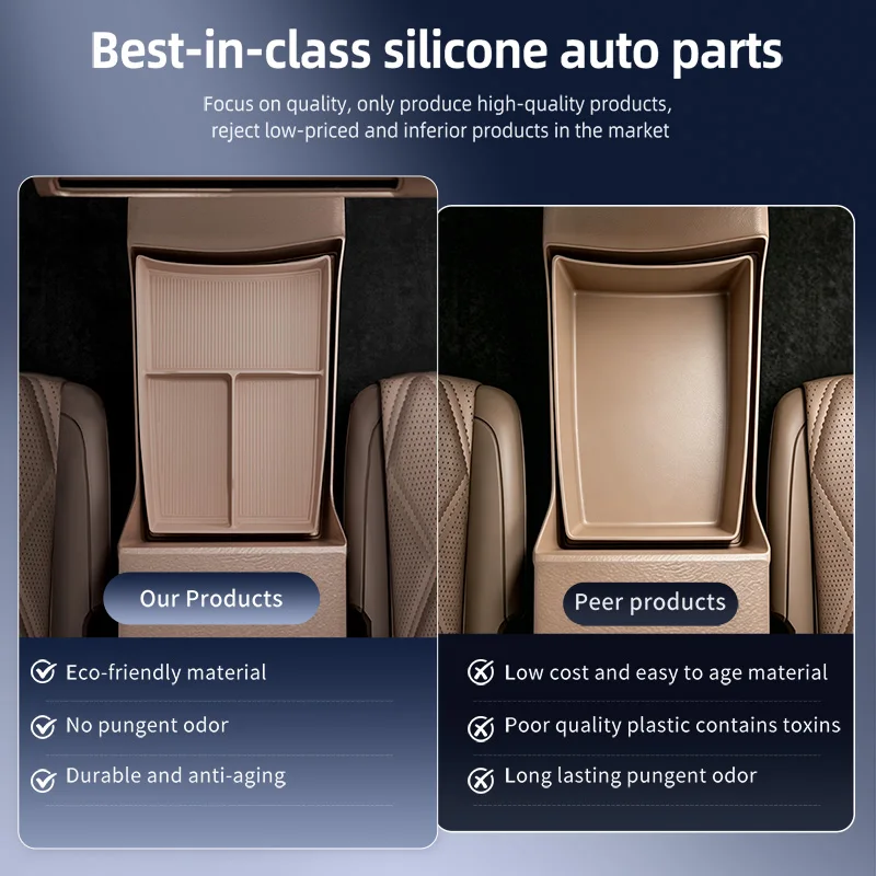 2026 For Leading Ideal L9 Livis Center Console Below Storage Box Central Control Organizer Mat Car Interior Silicone