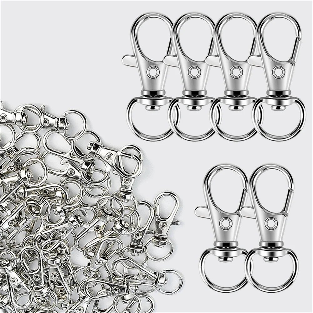 5/20/50/100Pcs Key Chain Clip Hooks Swivel Clasps Lanyard Snap Hook Lobster Claw Clasp for Keychain DIY Jewelry Crafts(32mm)