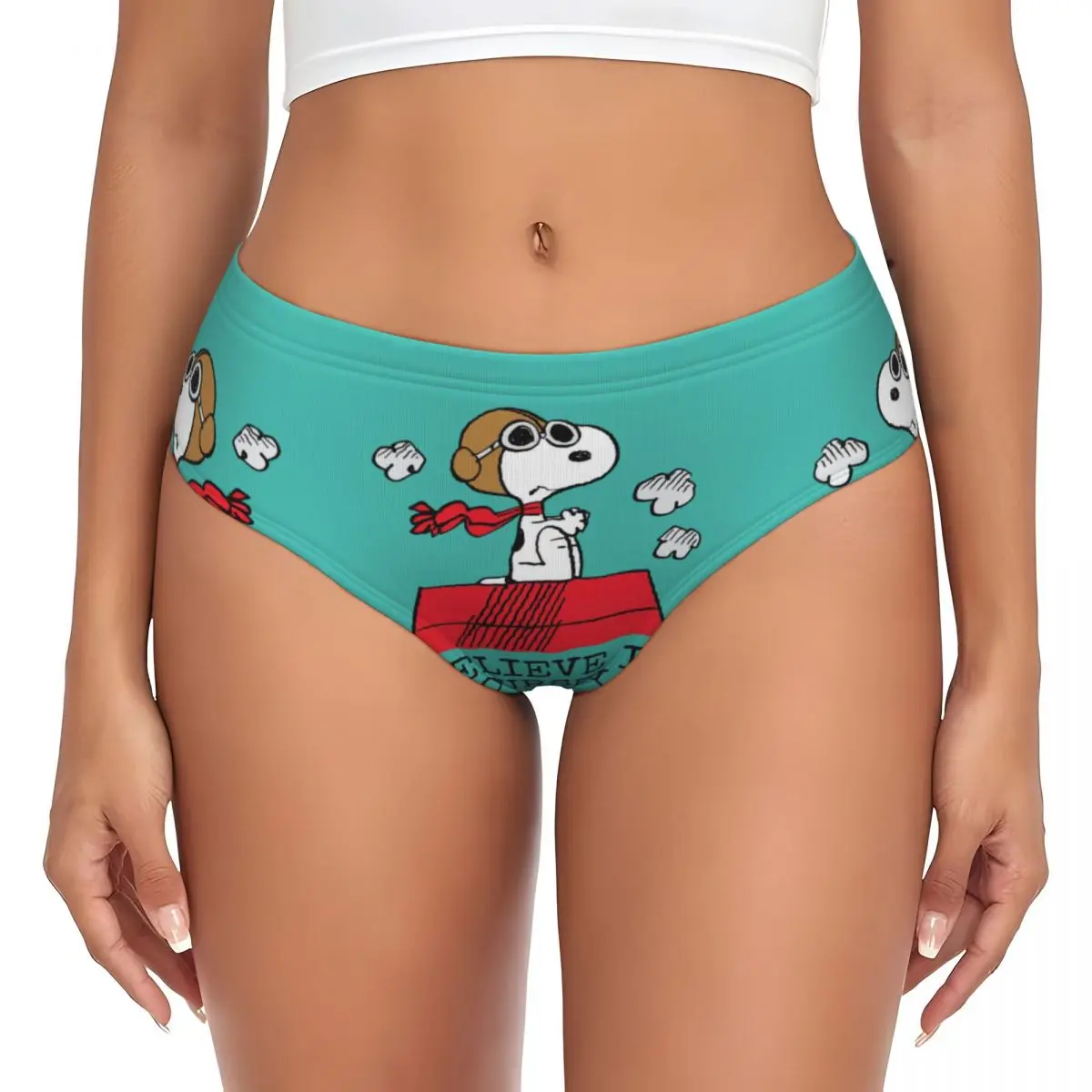 Personalizzato S-Snoopyes The Flying Ace Slip Intimo Donna Comode mutandine elasticizzate per cani