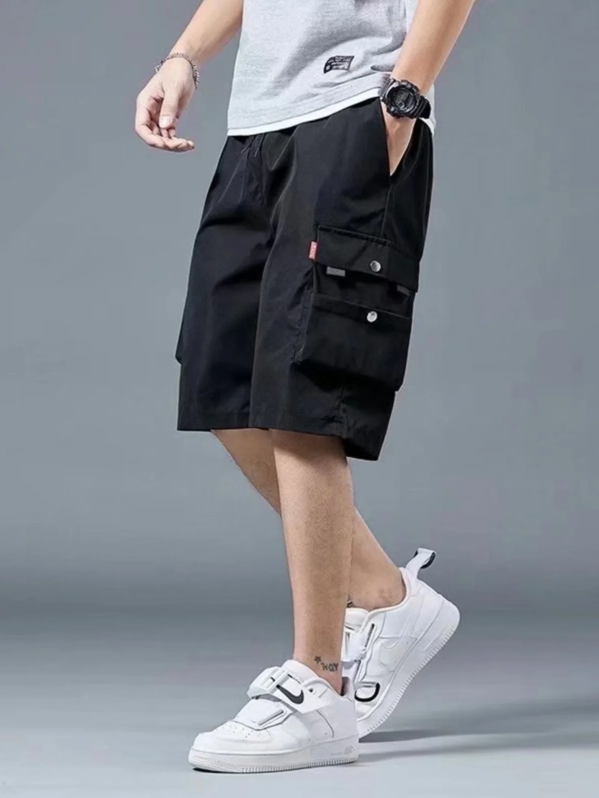 

Summer Men's Casual orts Ice Silk Five-Quarter Length Spor Loose Fit Faionable Youthful Sle Breathable Comfortable