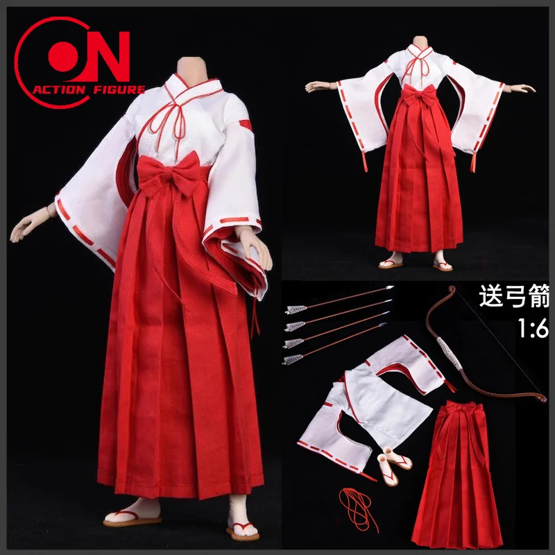 NRTOYS 1/6 Female Action Figure NR20 Witch Include Clogs+Bow and Arrow Kimono Miko Suit Set for 12-inch JIAOU/Hottoys Body