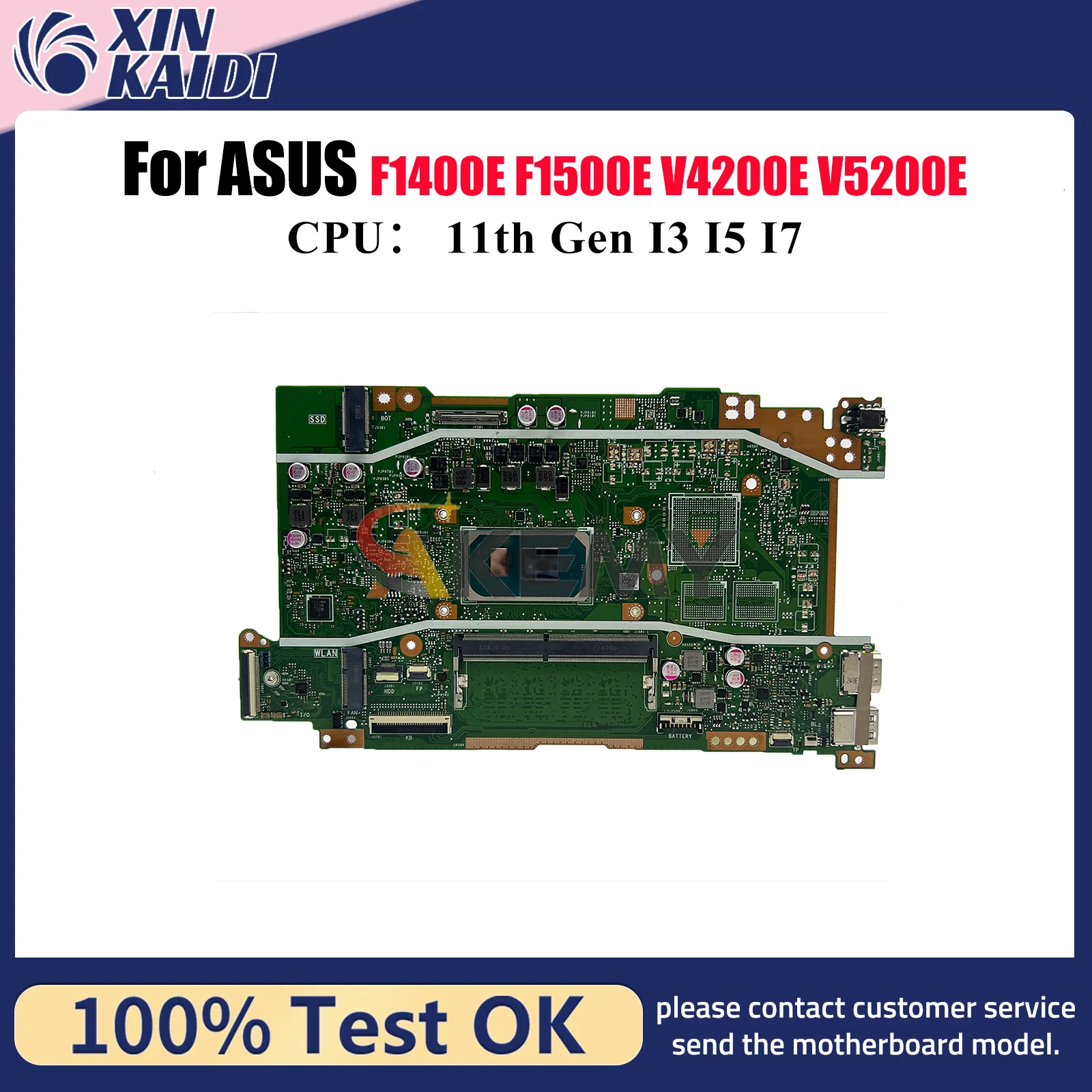 

X415EA Laptop Motherboard For ASUS VivoBook V4200E F1400E X415E X415EQ X415EP F1500E V5200E X415EA Mainboard With I3 I5 I7 CPU