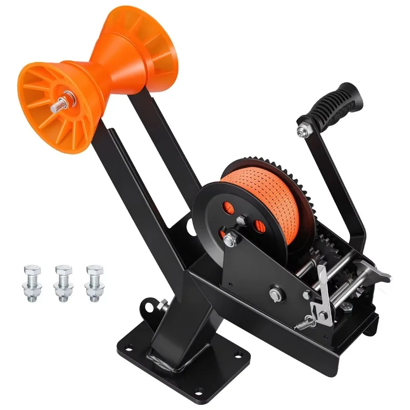 Marine Trailer Winch Bracket Roller, Orange Polyester Belt