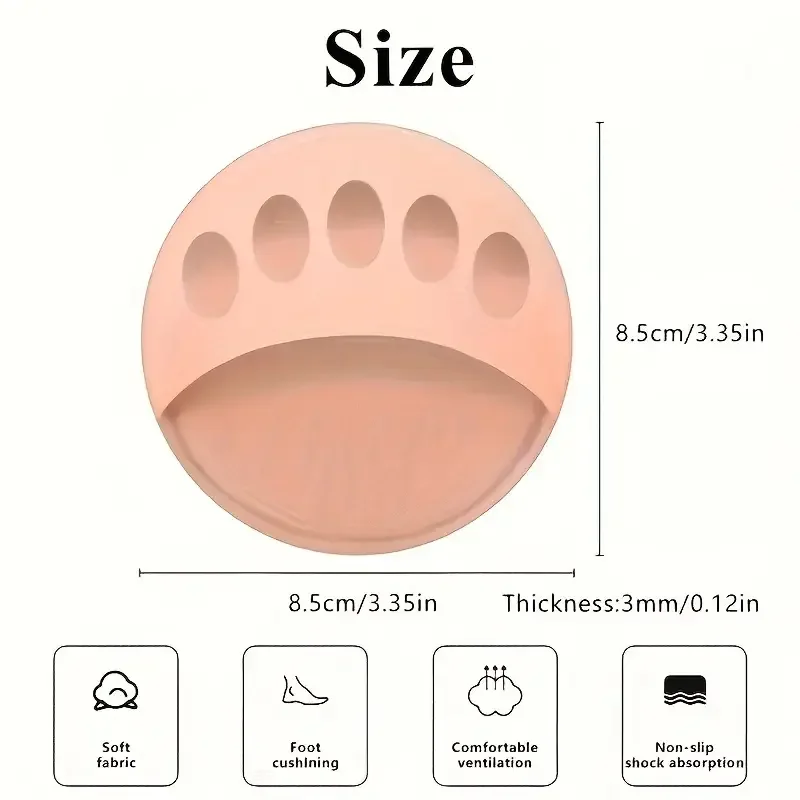 2/4PCS Breathable Toe Pads, Forefoot Pad Protectors - Reusable Foot Pads, Foam Pads to Prevent Forefoot Pain and Discomfort