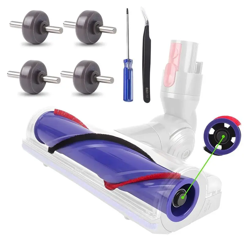 AB08-Комплект сменных роликовых щеток для Dyson V7 V6 DC59 SV11 SV03 SV04 SV05 SV09, аксессуары для пылесосов, с колесиками