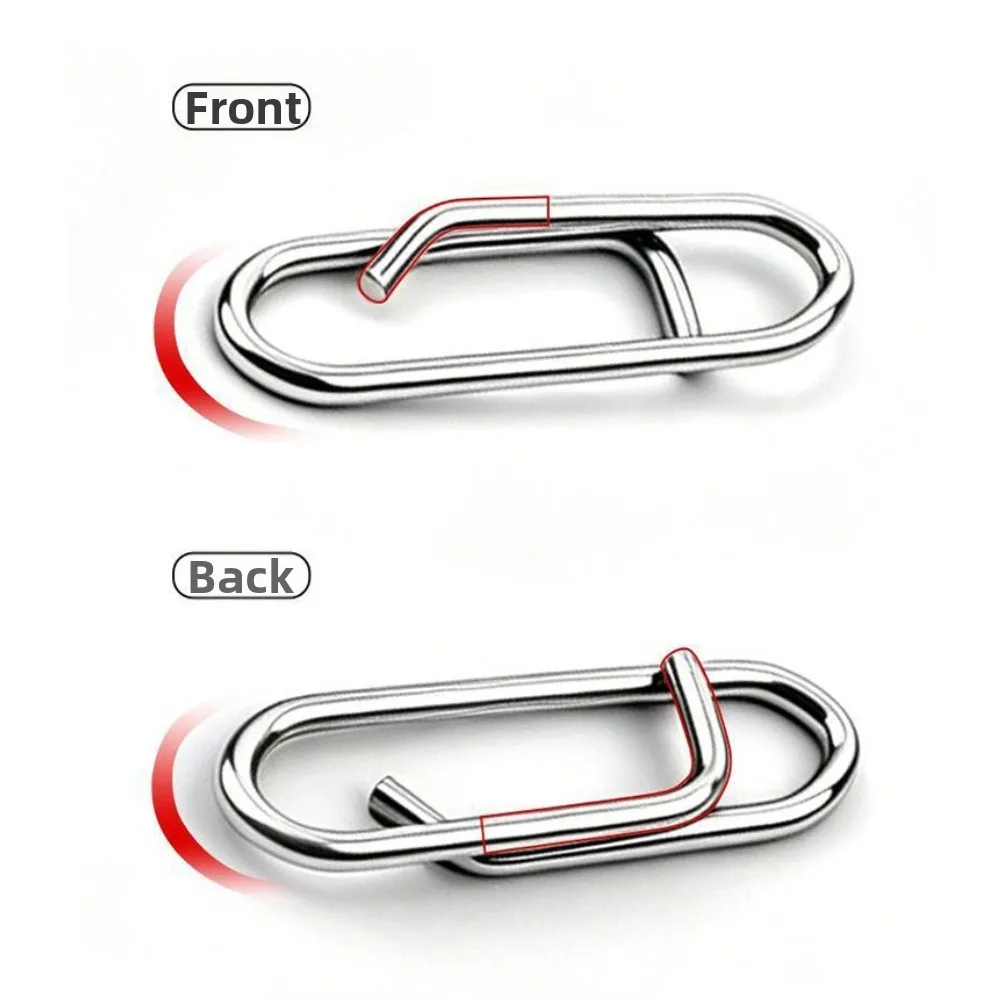 Stainless Steel Snap Swivel 200PCS with Inner Structure for Improved Retention During High Stress Fishing Situations