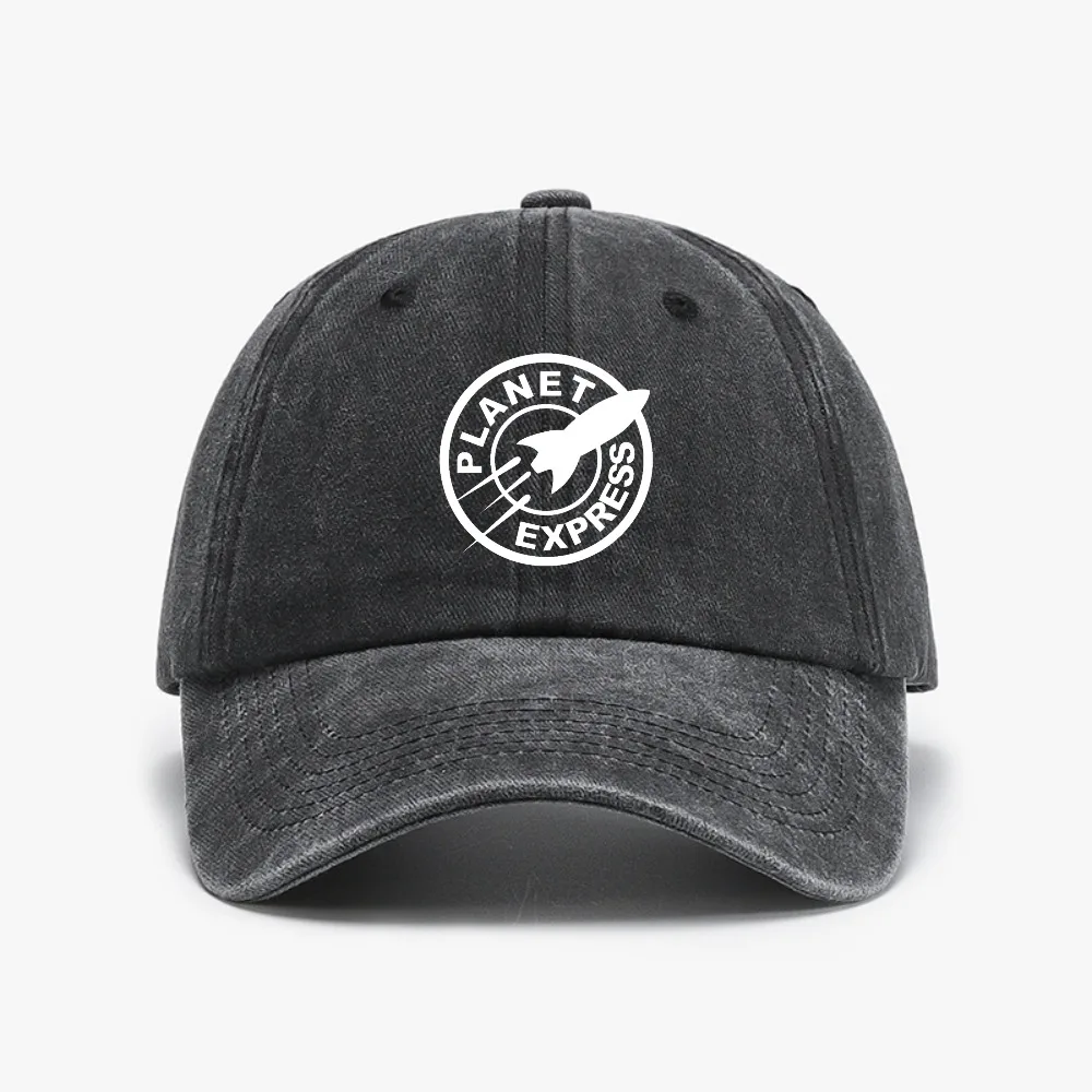 

Cartoon Planet Express Cap Funny Space Baseball caps Stylish Vintage Washed Distressed Denim hats adjustable snapback hat
