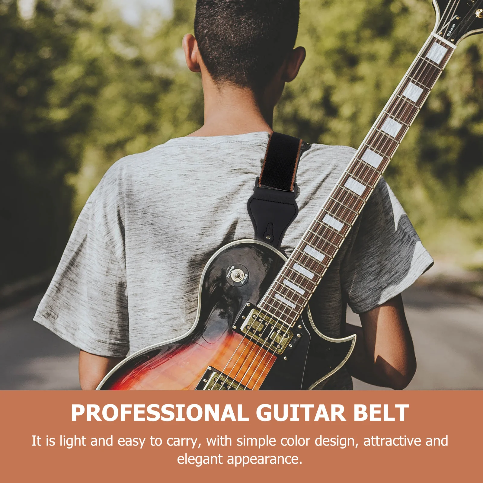 

1 set 1 Set Strap Replacement Durable Sturdy Belt Accessory Adjustable Folk Guitar Playing Strap Simple Guitar Parts