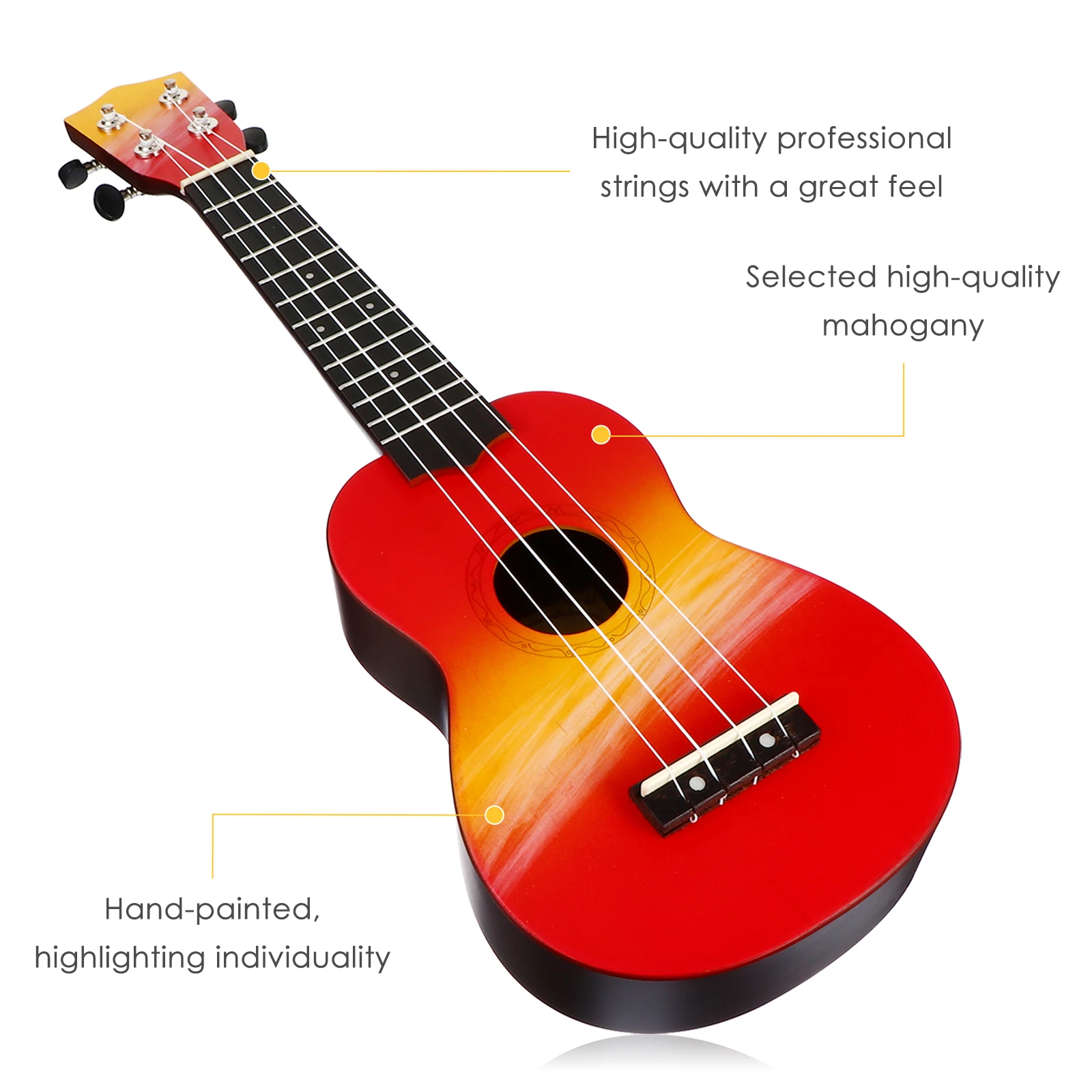 

21 Inches Kids Beginners Mini Wooden Ukulele Wooden Kids Musical Instrument Ukulele Musical Instrument Durable Practical Design