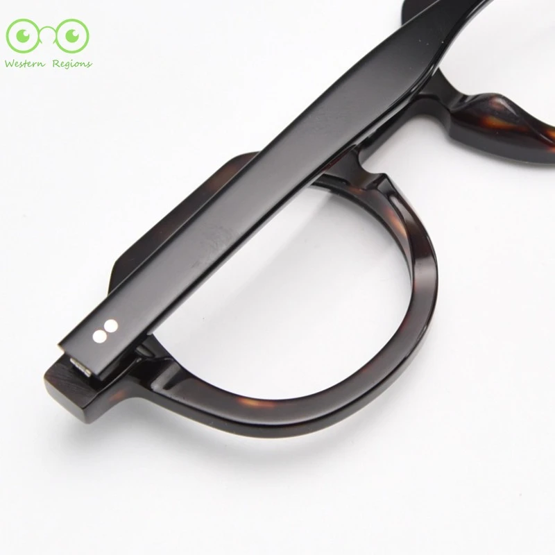 블랙 스몰 프레임 아세테이트 레트로 남녀 공용 문학 니치 클래식 플랫 라이트 스탠드 남성 근시 안경 캠핑용