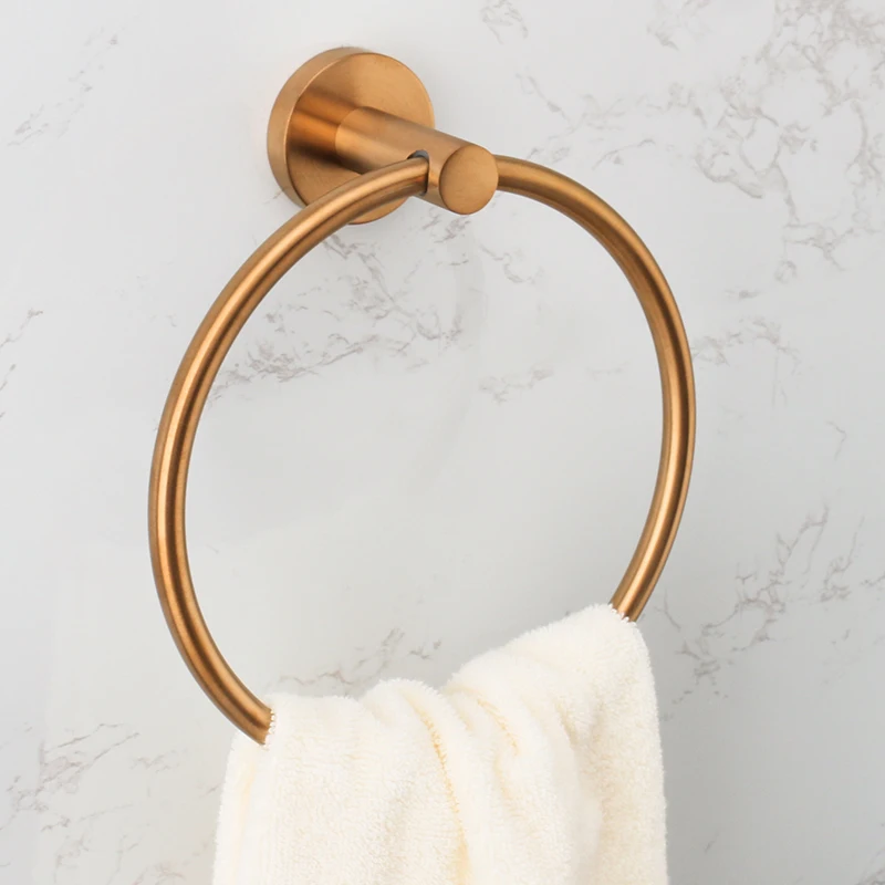 Brushed Rose Gold Bathroom Accessories Toilet Brush Paper Holder Towel Rail Rack Bar Hooks Toothbrush Holder Stainless Steel