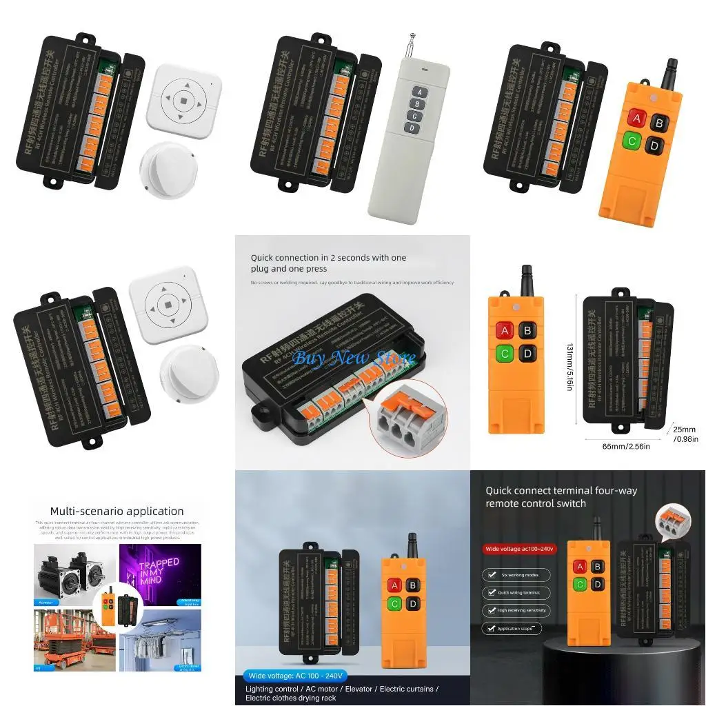 20CE 100-240V 10A 4 canali RF Switcher telecomando senza fili Sostituisci il telecomando