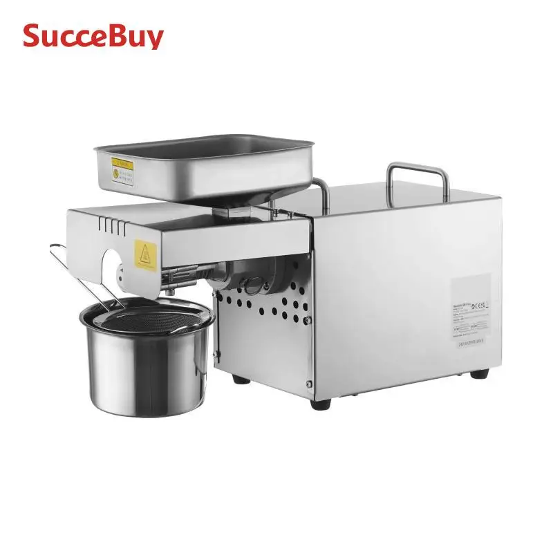 

850W Stainless Steel Oil Extractor Machine, 0-300℃ / 32 - 572 ℉ Adjustable Temperature Hot Press Oil Expeller