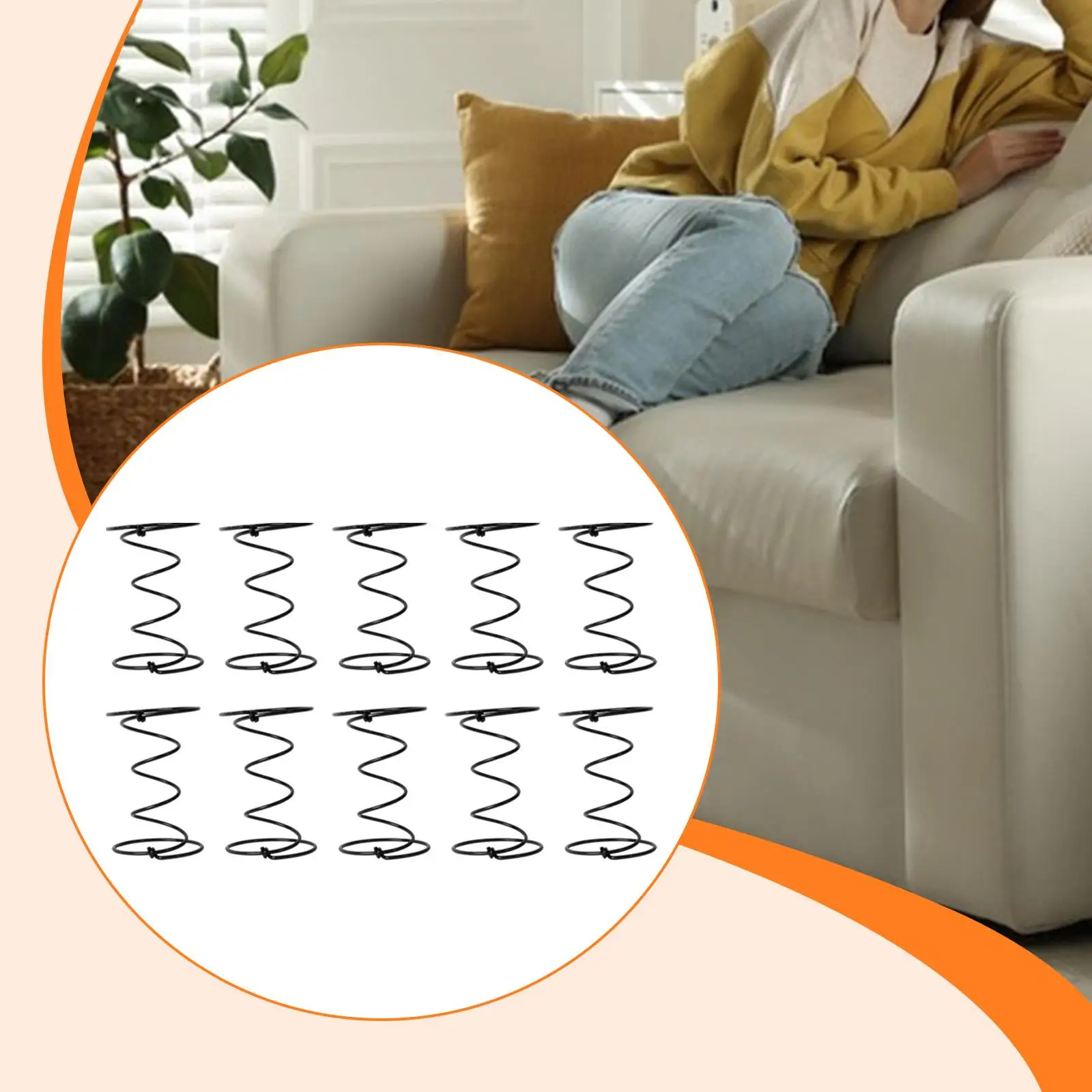 Easy Install Upholstery Strap Coil Spring Furniture Accessory Metal Sofa Chair Support Part for Home Living Room Repairs