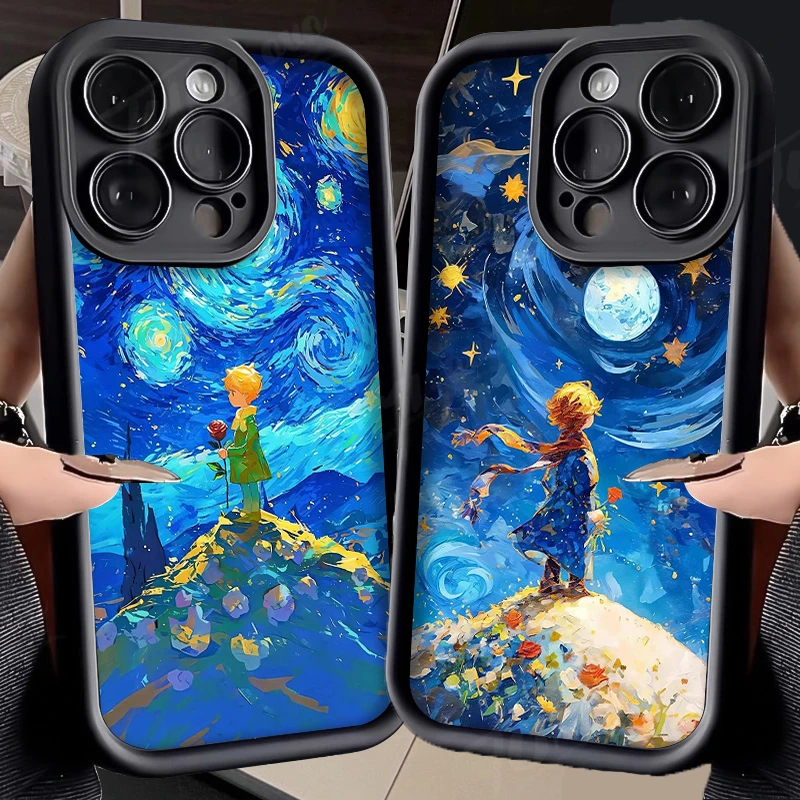 Starry Sky The Little Prince TPU Phone Case for Samsung Galaxy S24 Ultra S23 FE S22 S21 Plus FE A54 A34 A14 A73 A53 A33 5G Cover