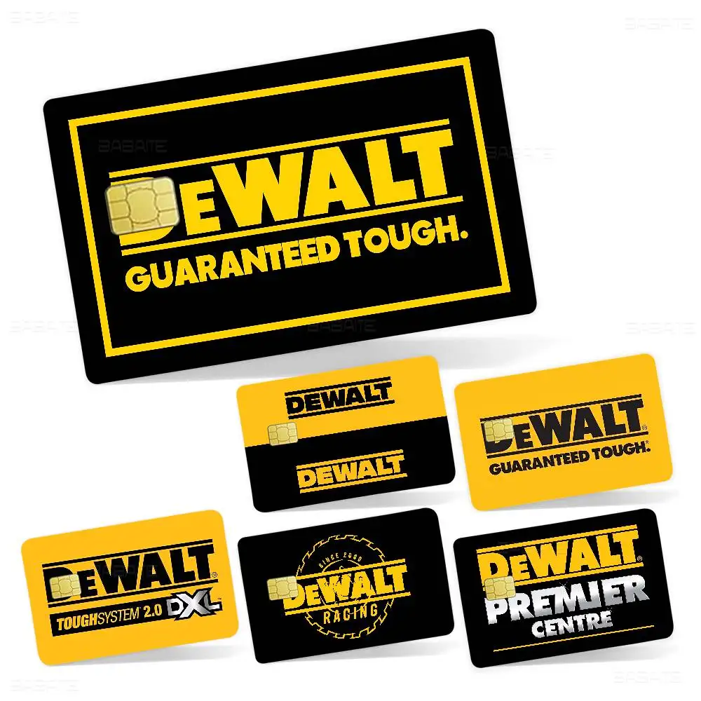 Classic Power Tools Logo D-Dewalt Credit Card Skin Stickers No Adhesive Residue Water Proof for VISA Credit Card Subway Access