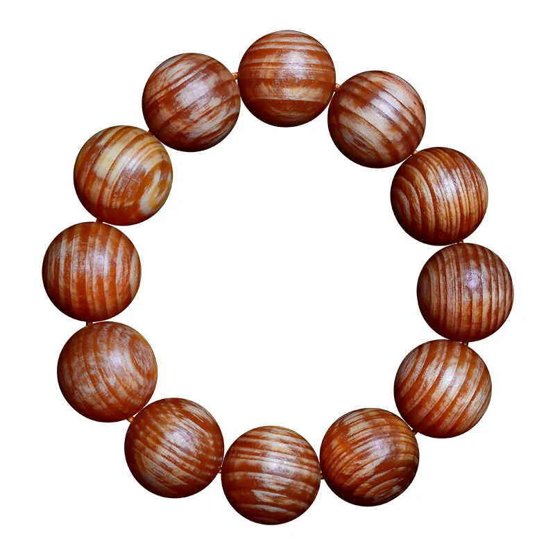 Imperial Blood Dragon Wood Bracelet Straight Grain High Oil Translucent Amber Wood Handicraft Unisex Jewelry