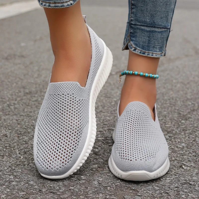 Shoes Female 2024 New One Kick Women's Vulcanize Shoes Autumn Breathable Mesh Solid Outdoor Casual Comfortable Walking Shoes