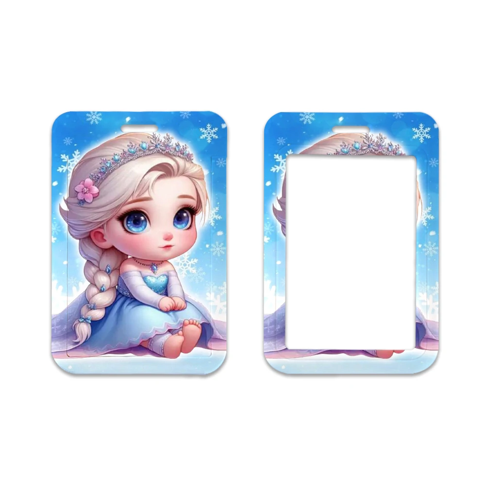 Disney Princess Frozen Movie Elsa Anna Card Cover Campus Card Bag Card Holder ID Card Case Vertical Style