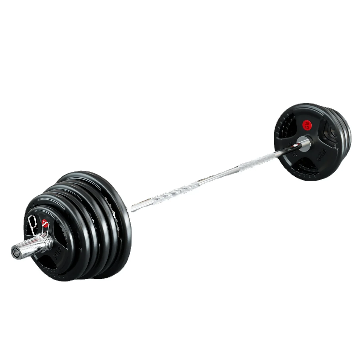 

HXL Weightlifting Rubber-Covered Barbell Hip Bridge Barbell Combination Set Barbell Disk Large Hole