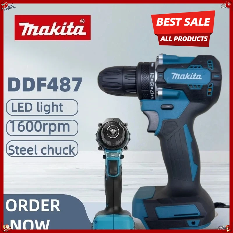 

Бесщеточная ударная дрель-шуруповерт Makita DDF487 10 мм, 18 В, литий-ионная, с высоким крутящим моментом