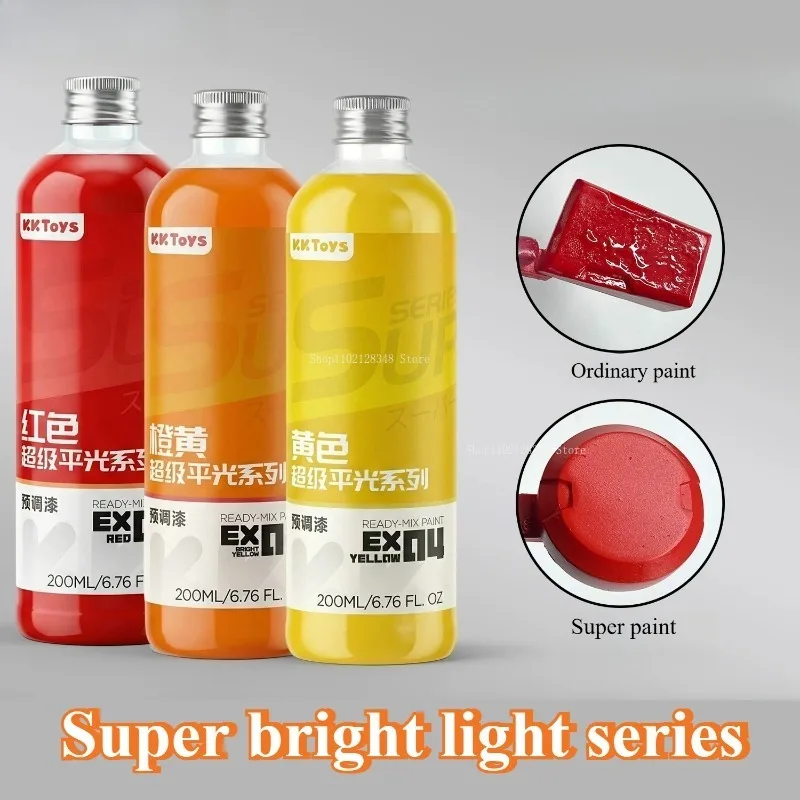 200Ml-Bottle Figure Model Pre-mixed Super Bright Light Topcoat No-dilution DIY Military Model Coloring Paint Sprayed Pigment