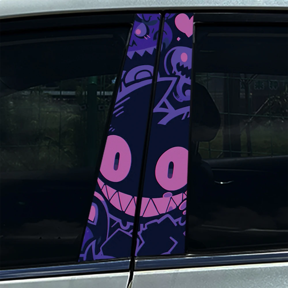 Eivl Cool Demon Smiling Face Adesivi per auto Decalcomanie Auto B Porte Pilastro Impermeabile Decorazione di Halloween Decalcomanie per protezione solare fai da te