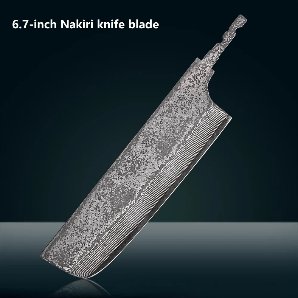 F.YOUNG DIY 67-lagiges japanisches Küchenkochmesser aus Damaststahl, leere Klinge, vollständiger Zange, integrierte handgefertigte, scharfe Kanten, Herstellungswerkzeuge 5