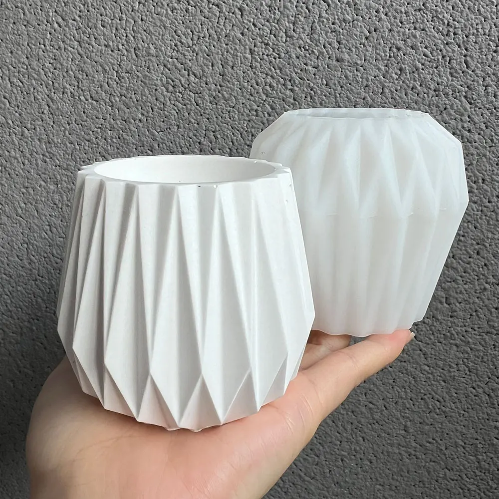 Duży rozmiar Geometryczny kształt Doniczka Betonowe formy do sadzenia Diamentowy uchwyt na długopis Cementowy wazon Słoik na świece Silikonowa forma DIY Wystrój domu