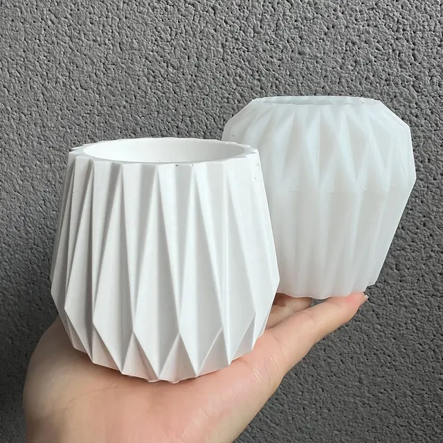 Duży rozmiar Geometryczny kształt Doniczka Betonowe formy do sadzenia Diamentowy uchwyt na długopis Cementowy wazon Słoik na świece Silikonowa forma DIY Wystrój domu