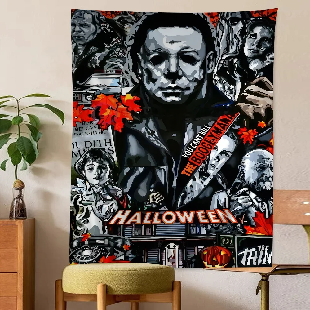 American Horror Movies Halloween Michael Myers Printed Large Wall Tapestry Hanging Tarot Hippie Wall Rugs Dorm Home Decor