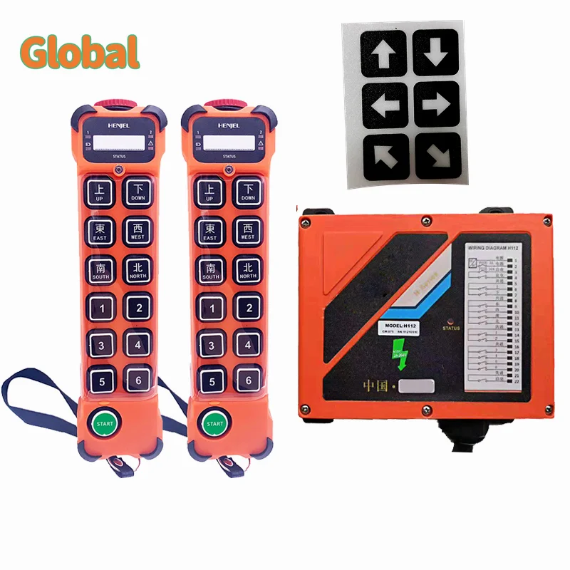 Henjel H212 double speed 12 buttons Industrial Wireless Radio Crane Remote Control switches overhead bridge Crane Controller