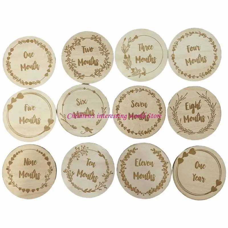 

12 шт -штук/набор вехи детские деревянные открытки для новорожденных на день рождения ежемесячный день рождения