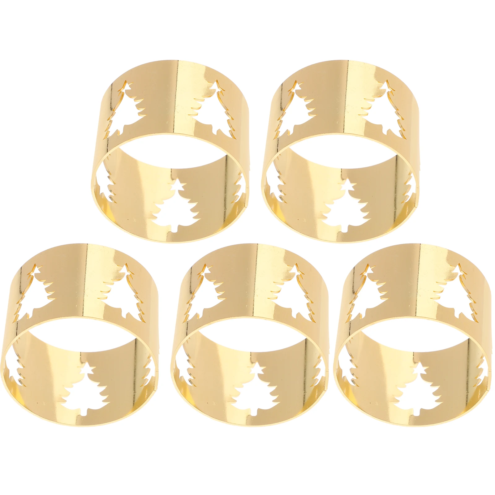 

5Pcs Christmas Tree Napkin Rings Metal Napkin Buckles Elegant Xmas Table Decor for Wedding Party Celebration Wedding Table Decor