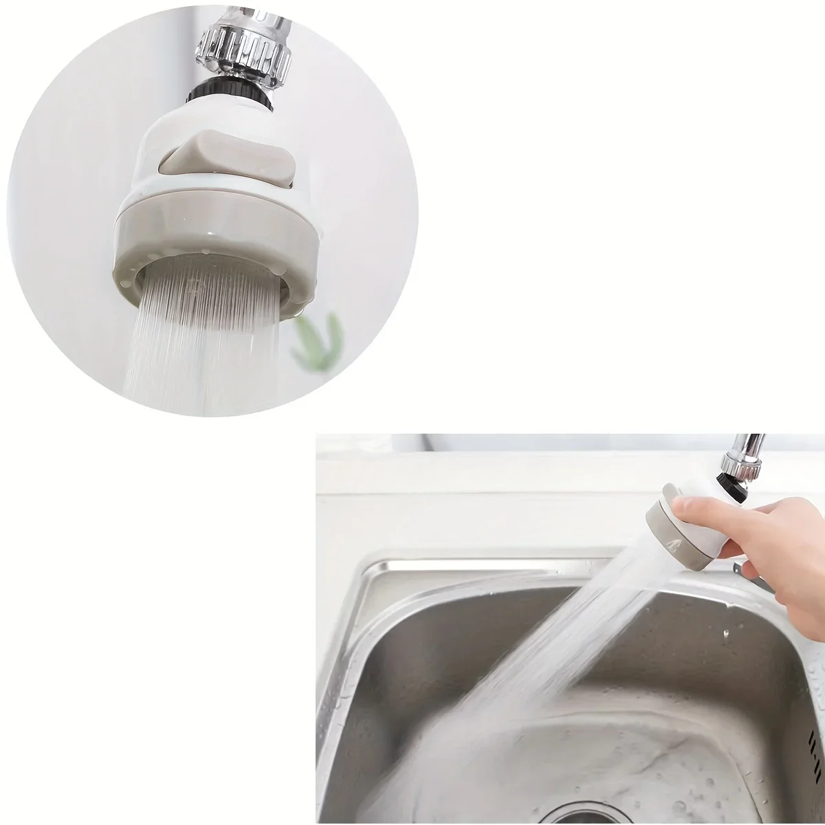 Bateria kuchenna odporna na zachlapania z trzema regulowanymi poziomami, aerator wodoodporny oszczędzający wodę i słuchawka prysznicowa