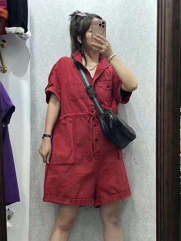 Pantaloncini della tuta di jeans da pendolarismo larghi della nuova tuta da donna estiva