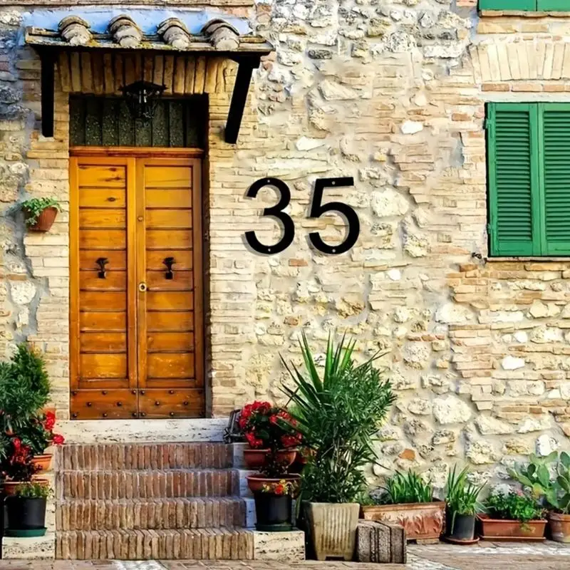 E8BD Black Floating Houses Number Metal Modern Antis-Rusts Houses Address Number For Mailbox Yard Home Door Decors
