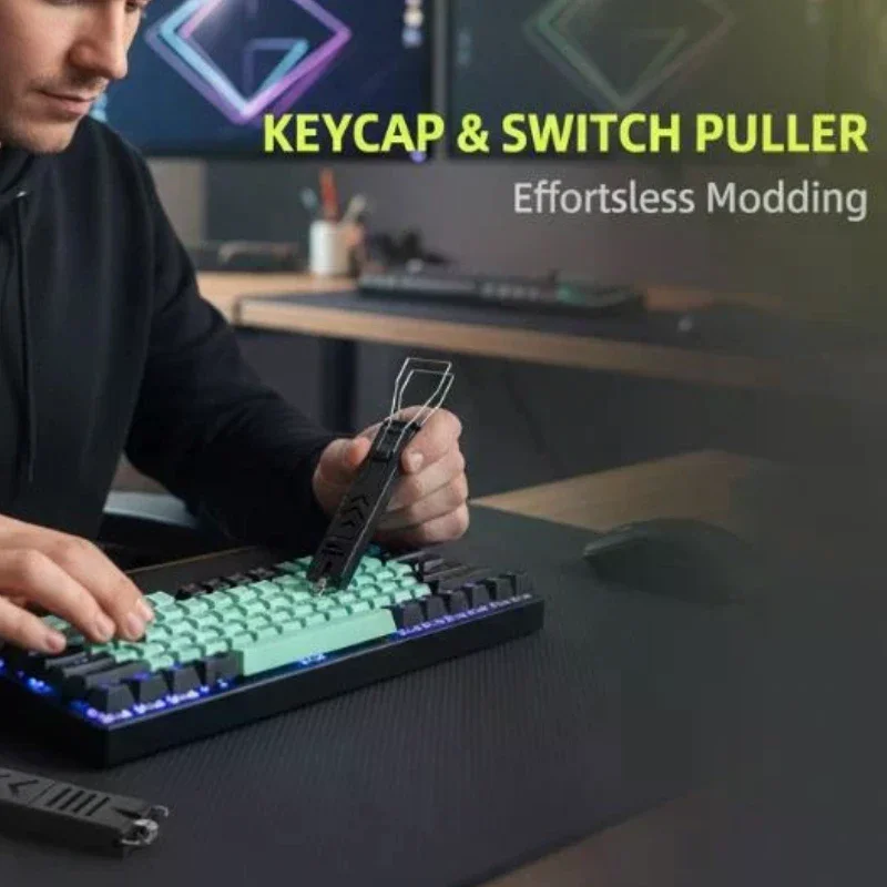 2-in-1 Keycap Puller Tool - Gaming Keyboard Switches Remover Button Extractor Unloading Accessories for Mechanical Keys