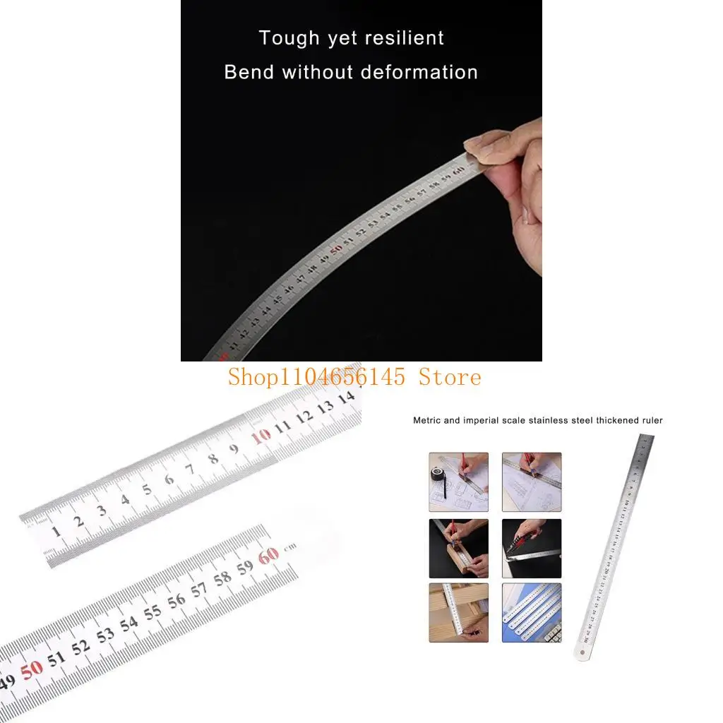 5asd Stainless Steel Ruler Geometry Measuring Ruler Math Drafting Ruler for Students Teachers and Engineers Drawing Drafting