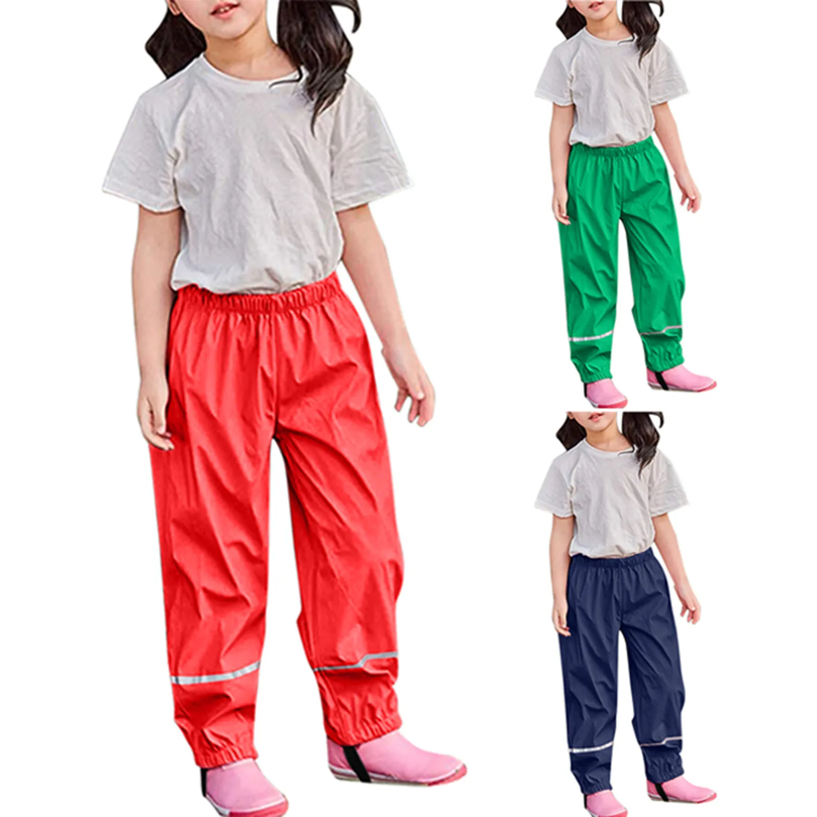 

Waterproof Kids Pants Mud Children Thin Windproof Children’s Rain Dungarees Mud Trousers Waterproof Breathable For Girls Boys