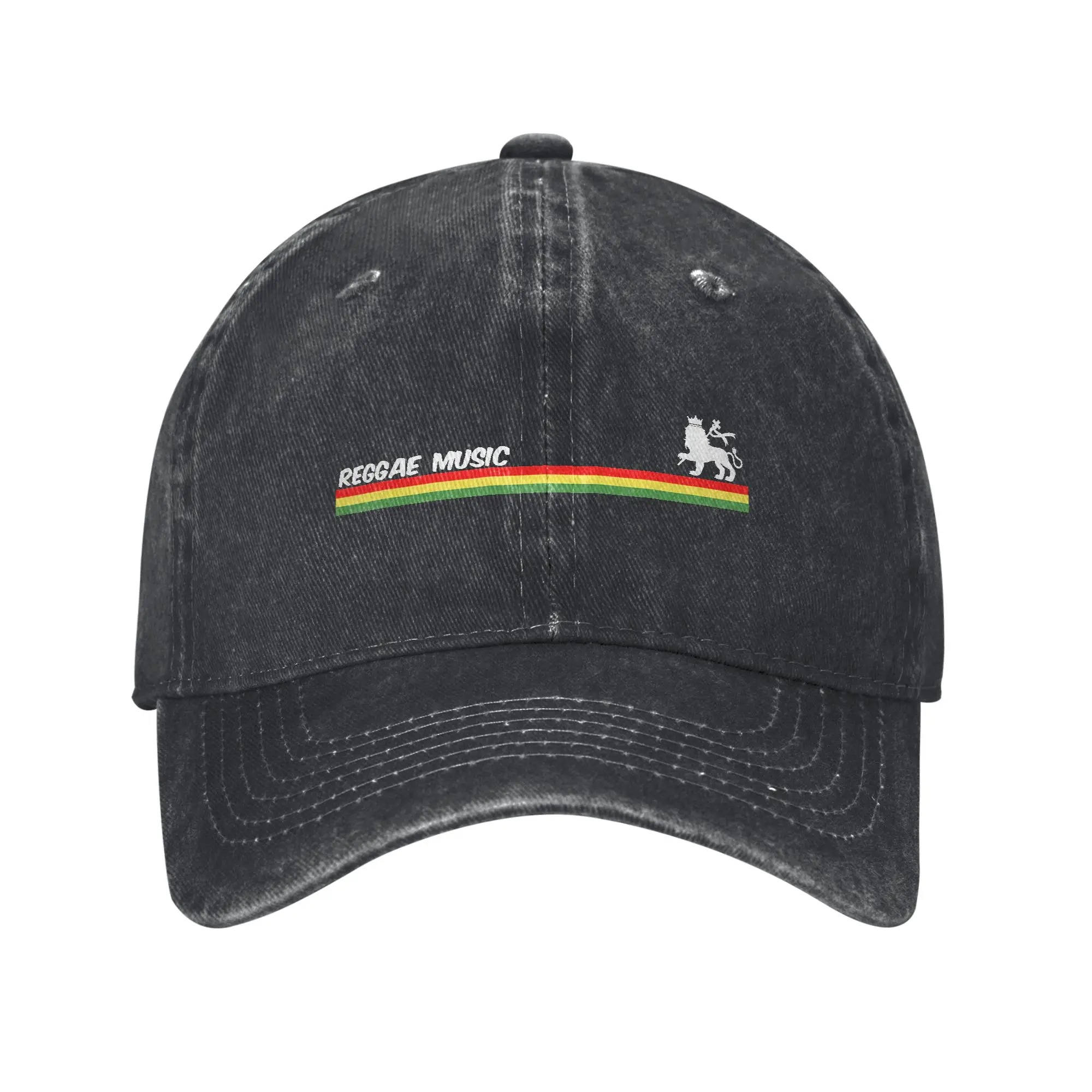 Reggae Music Lion of Judah Rastafari Unisex Baseball Caps Jamaica Distressed Washed Hat Outdoor Unstructured Soft Snapback Hat