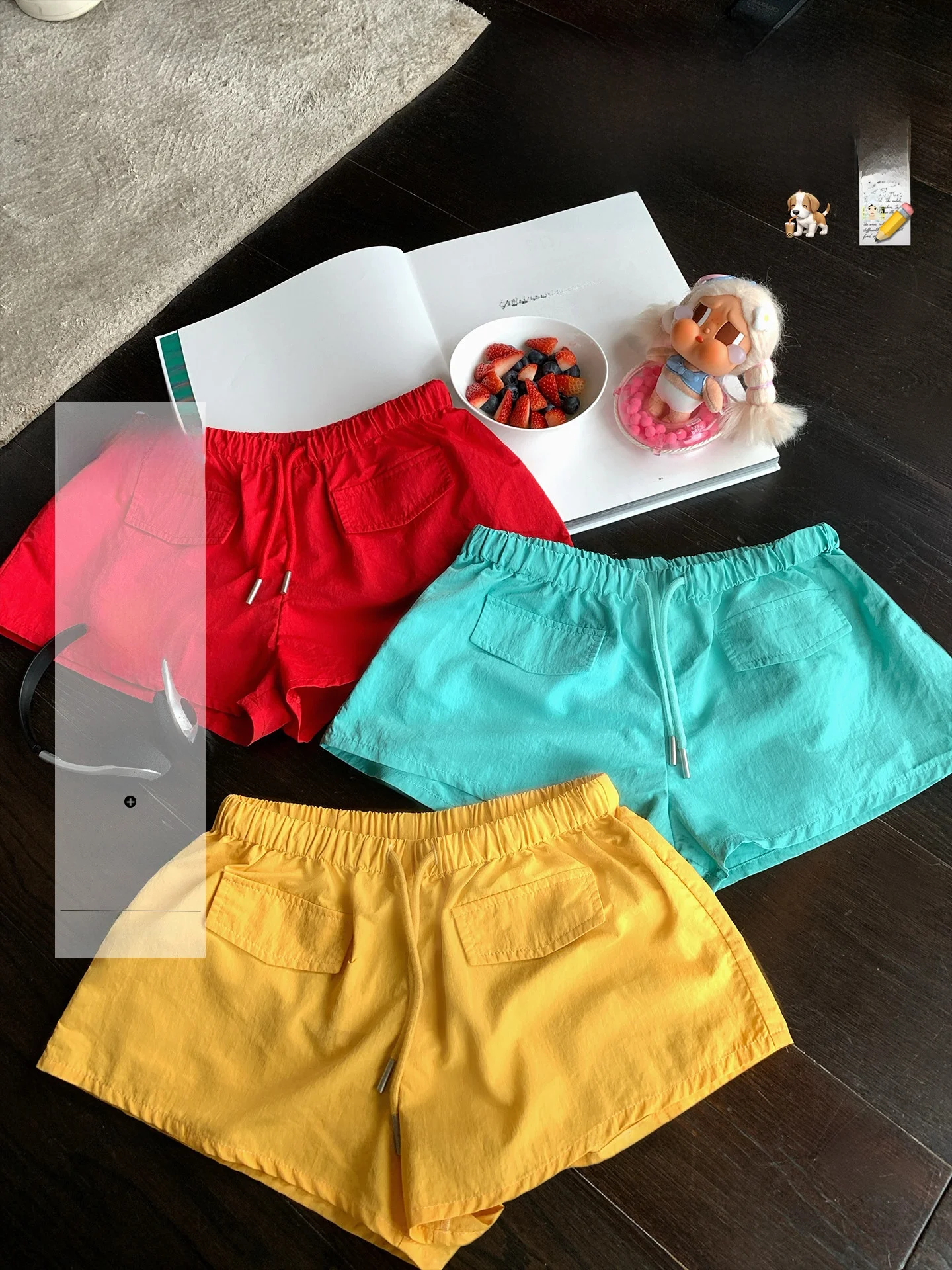 

LIONE Summer Hawaii Beach Sports Shorts Women Lightweight Wide Leg Drawstring Dopaamine Color Hot Pants Casual High Waist Loo...
