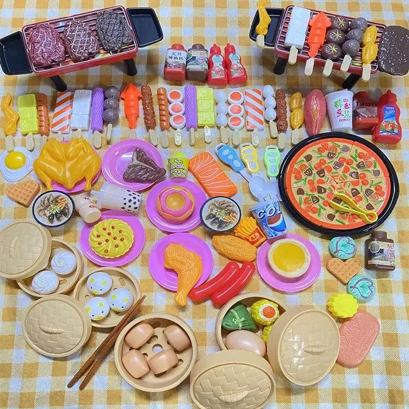 1 ensemble de simulation de nourriture Cosplay, cadeau éducatif pour bébé, jouets de cuisine pour enfants, ustensiles de cuisine pour barbecue, jouets de cuisine